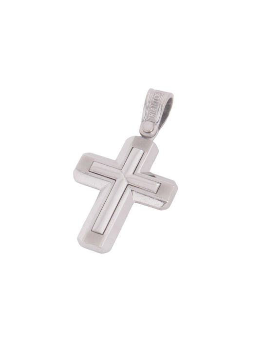 Men's White Gold Cross 14K