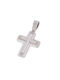 Men's White Gold Cross 14K