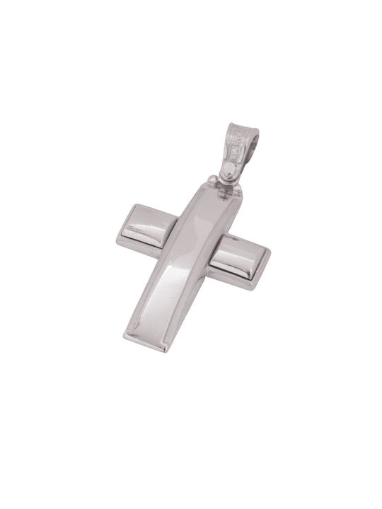 Men's White Gold Cross 14K