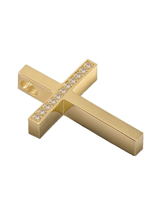 Damen Gold Kreuz 14K mit Kette