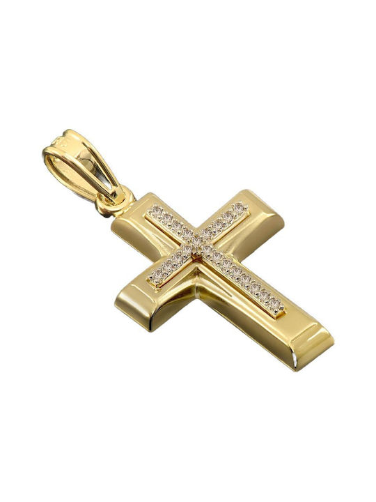 Damen Gold Kreuz 14K mit Kette