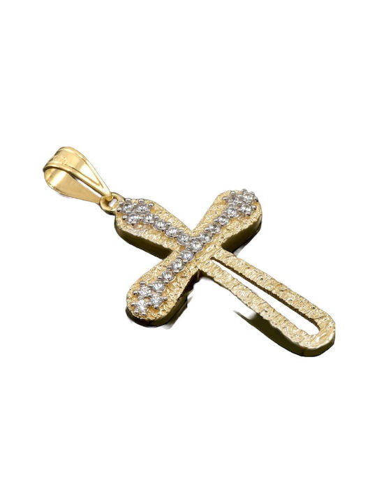 Damen Gold Kreuz 14K mit Kette