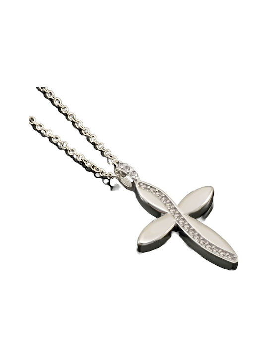 Women's White Gold Cross 14K with Chain