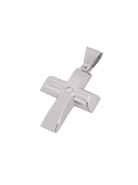 Men's White Gold Cross 9K