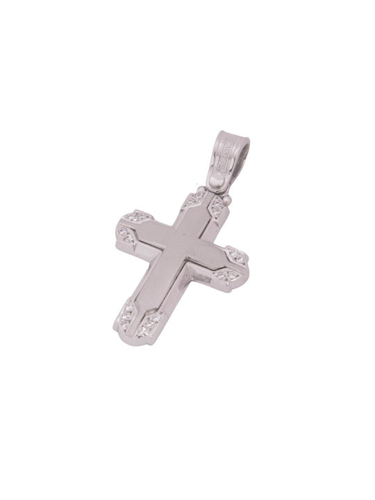 Damen Weißgold Kreuz 14K