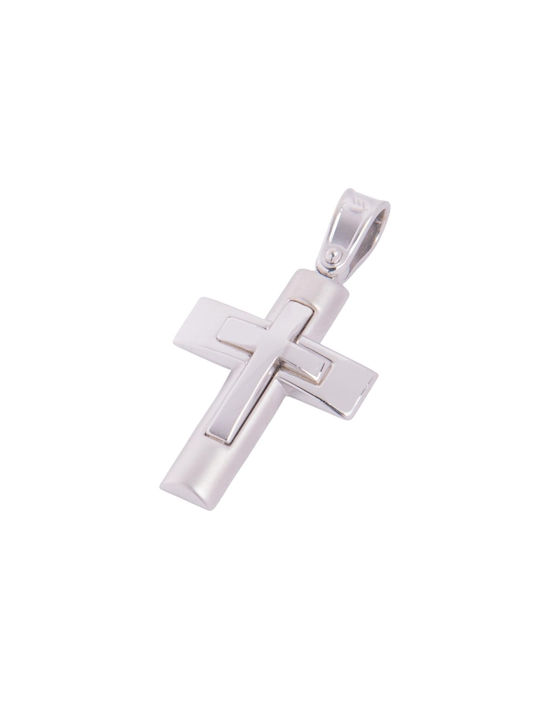 Herren Weißgold Kreuz 14K