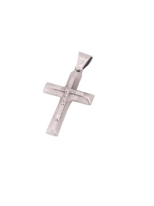 Damen Weißgold Kreuz 14K