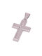 Men's White Gold Cross 14K