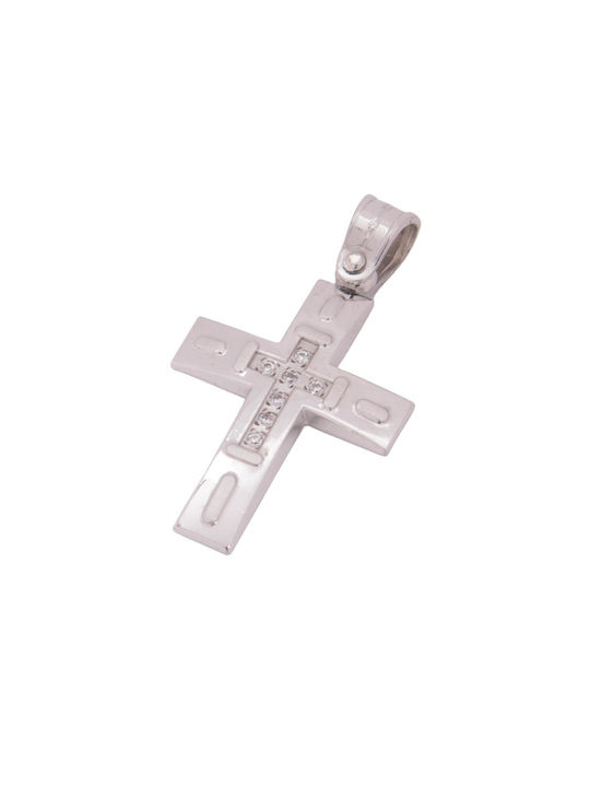 Damen Weißgold Kreuz 14K