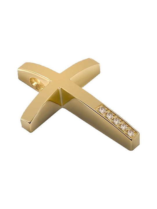 Damen Gold Kreuz 14K mit Kette