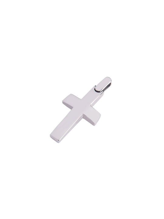 Men's White Gold Cross 14K