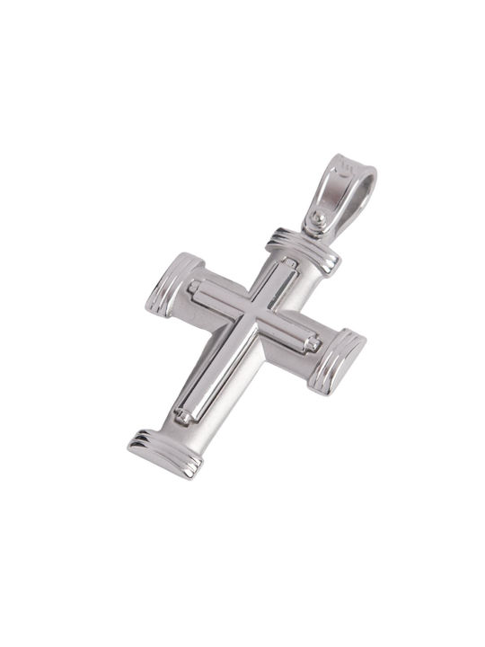 Men's White Gold Cross 14K