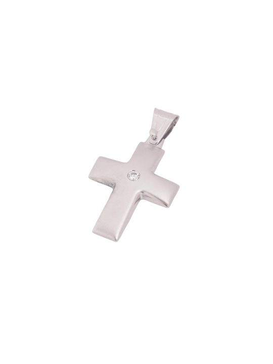 Damen Weißgold Kreuz 14K