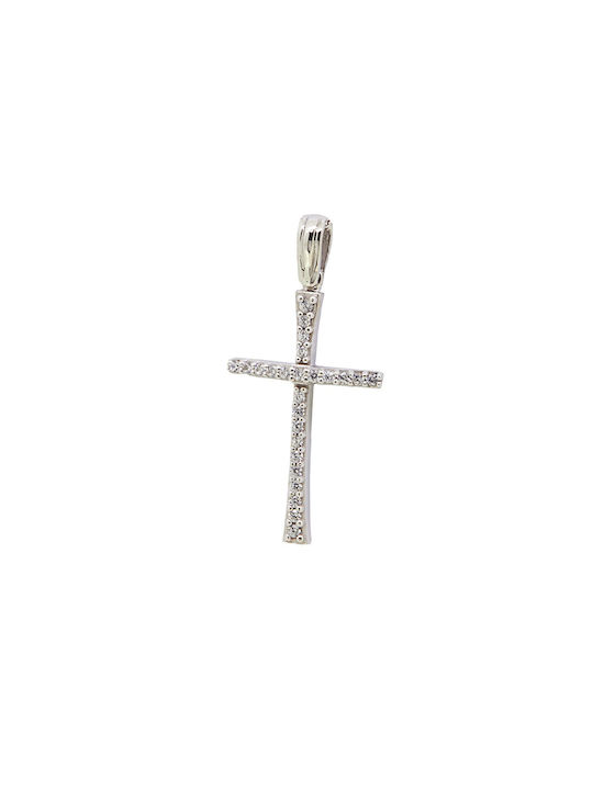 Damen Weißgold Kreuz 14K