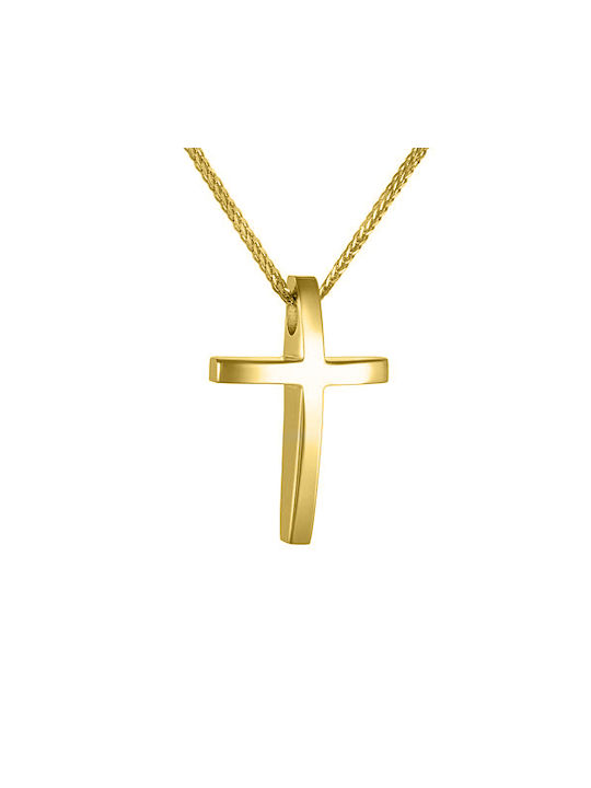 Herren Gold Kreuz 14K mit Kette