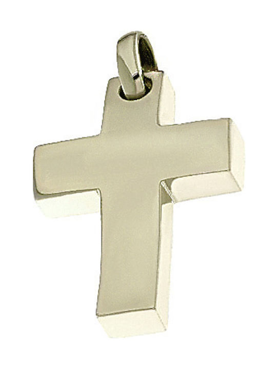 Q-Jewellery Men's White Gold Cross 18K