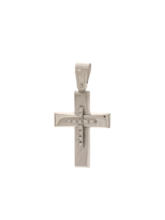 Q-Jewellery Women's White Gold Cross 14K