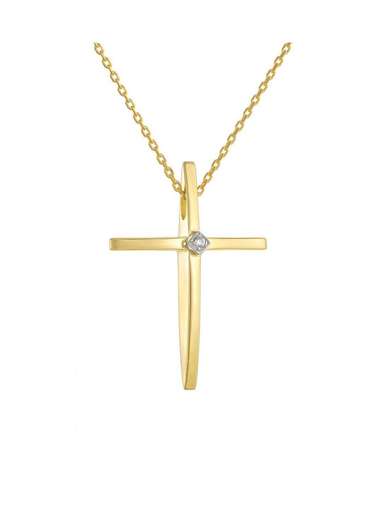 Gold Kreuz 14K mit Kette