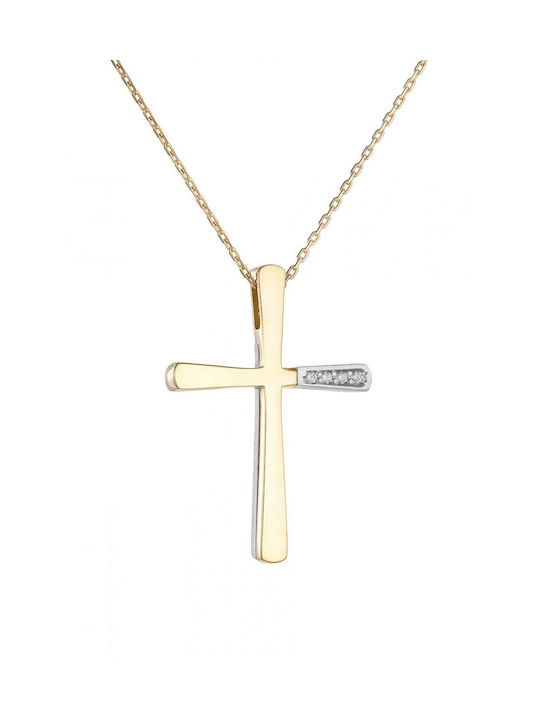 Gold Kreuz 14K mit Kette