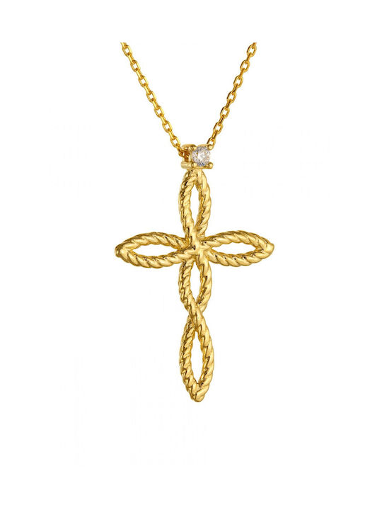 Gold Kreuz 14K mit Kette