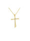 Damen Gold Kreuz 14K mit Kette