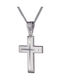 Men's White Gold Cross 14K