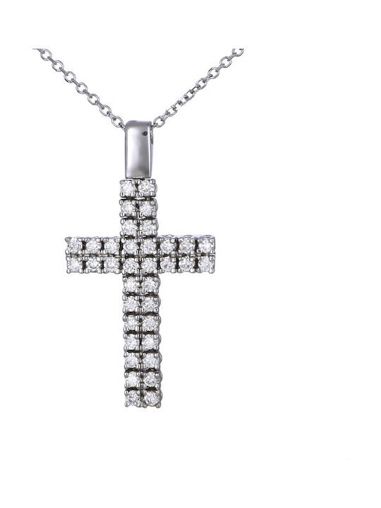 White Gold Cross 18K