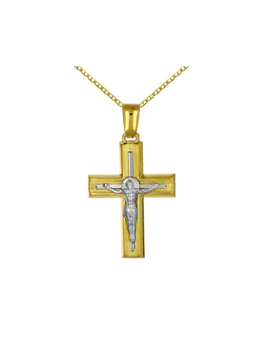 Herren Gold Kreuz 14K mit dem Gekreuzigten