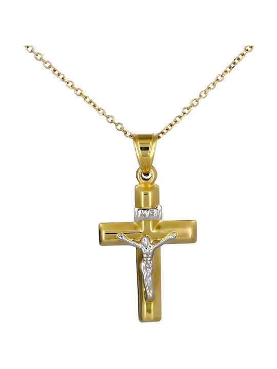 Herren Gold Kreuz 14K mit dem Gekreuzigten