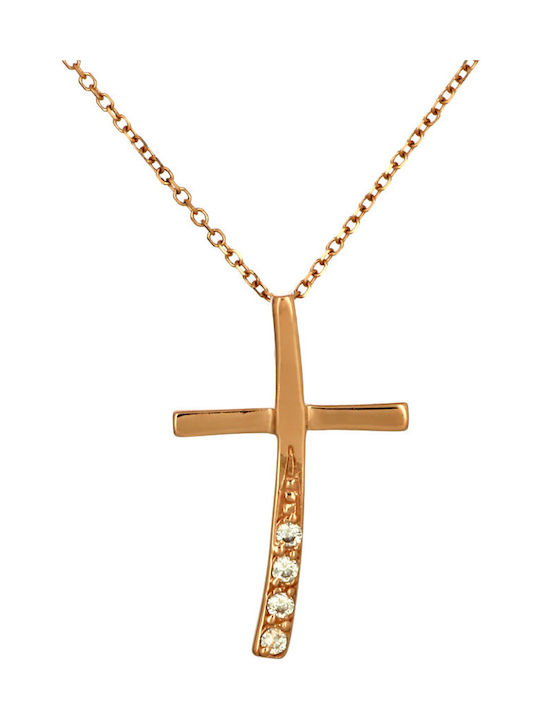 Femeiesc Aur Roz Cruce 14K