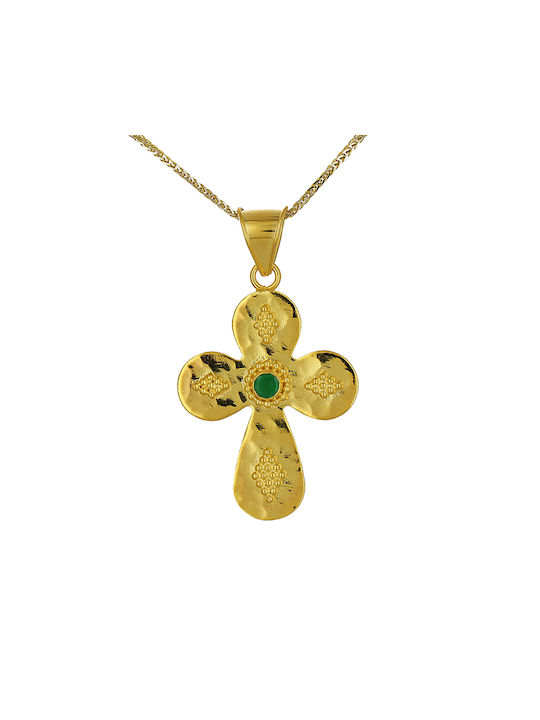 Damen Gold Byzantinisch Kreuz 18K