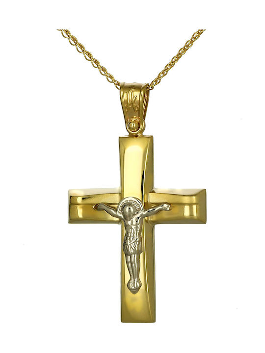 Herren Gold Kreuz 14K mit dem Gekreuzigten