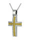 Damen Weißgold Kreuz 14K