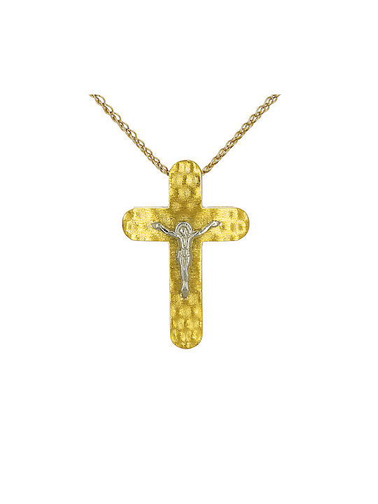 Herren Gold Kreuz 14K mit dem Gekreuzigten