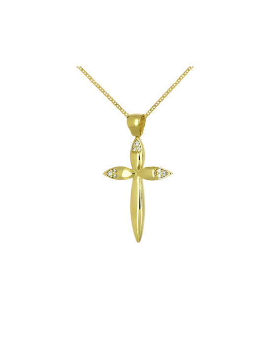 Damen Gold Kreuz 9K mit Kette