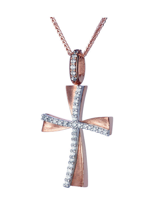 Damen Roségold Kreuz 14K