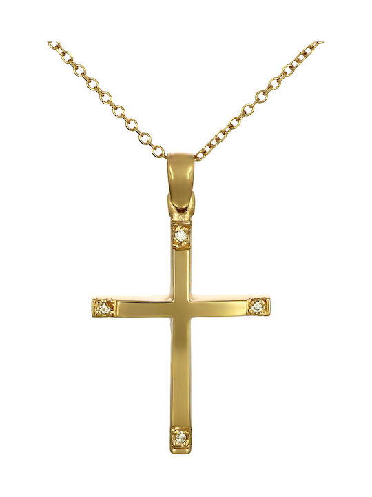 Damen Gold Kreuz 18K