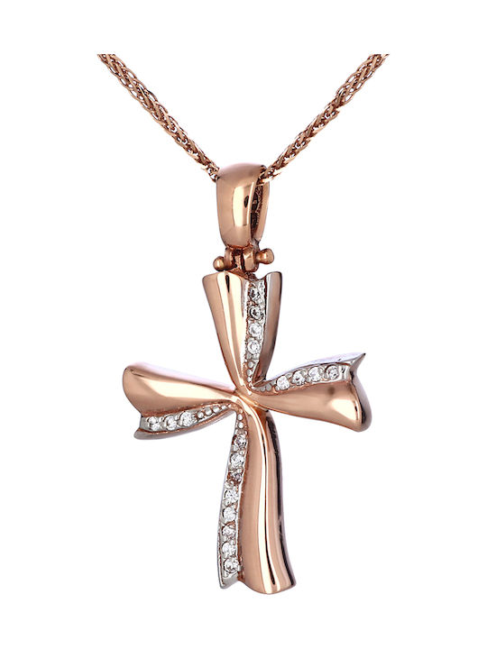 Damen Roségold Kreuz 14K