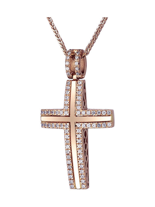 Damen Roségold Kreuz 18K