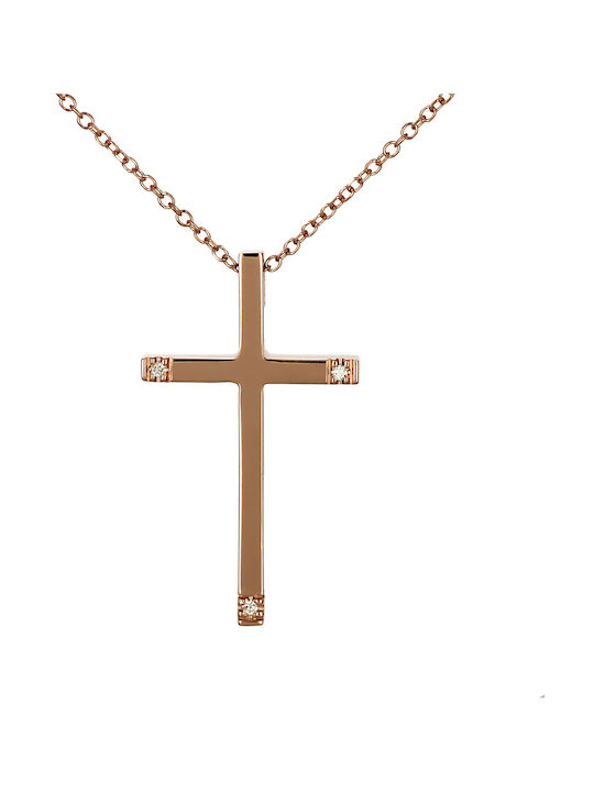 Women's Rose Gold Cross 14K with Chain