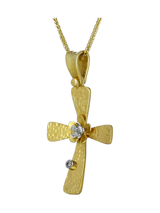 Damen Gold Kreuz 14K