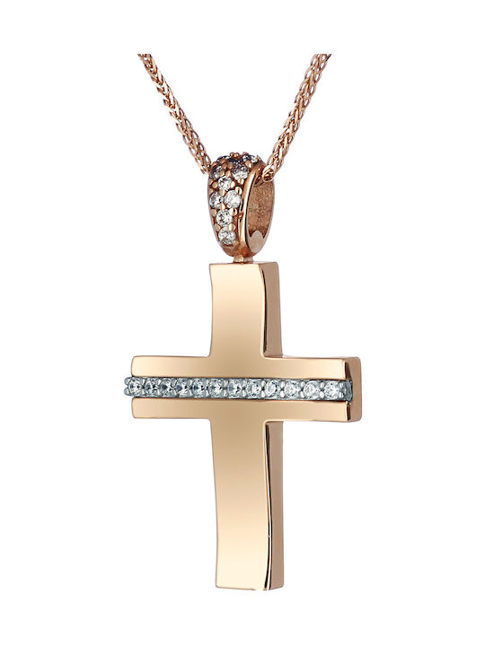 Damen Roségold Kreuz 14K