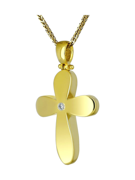 Damen Gold Kreuz 14K