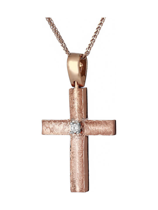 Damen Roségold Kreuz 14K