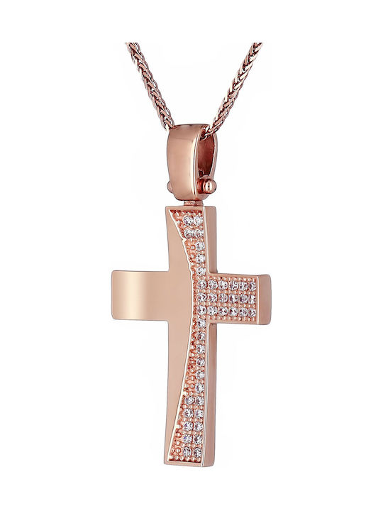 Women's Rose Gold Cross 14K