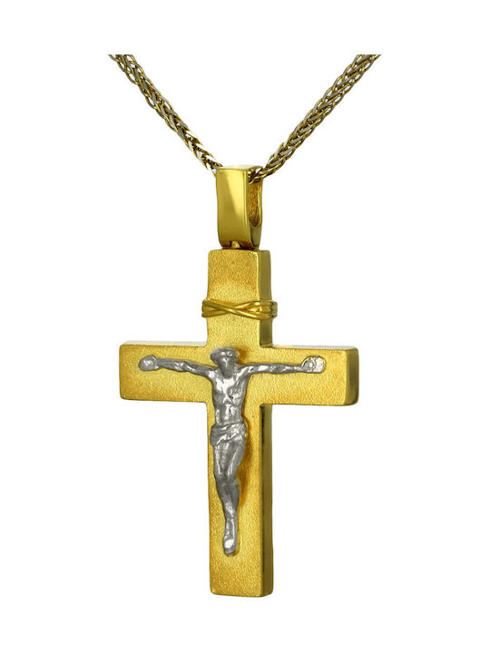 Herren Gold Kreuz 14K mit dem Gekreuzigten