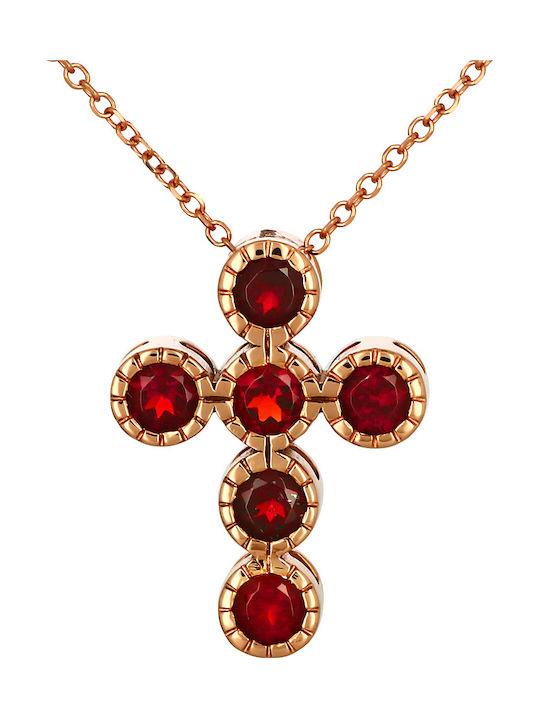 Damen Roségold Kreuz 18K