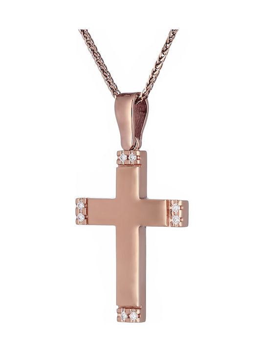 Damen Roségold Kreuz 18K