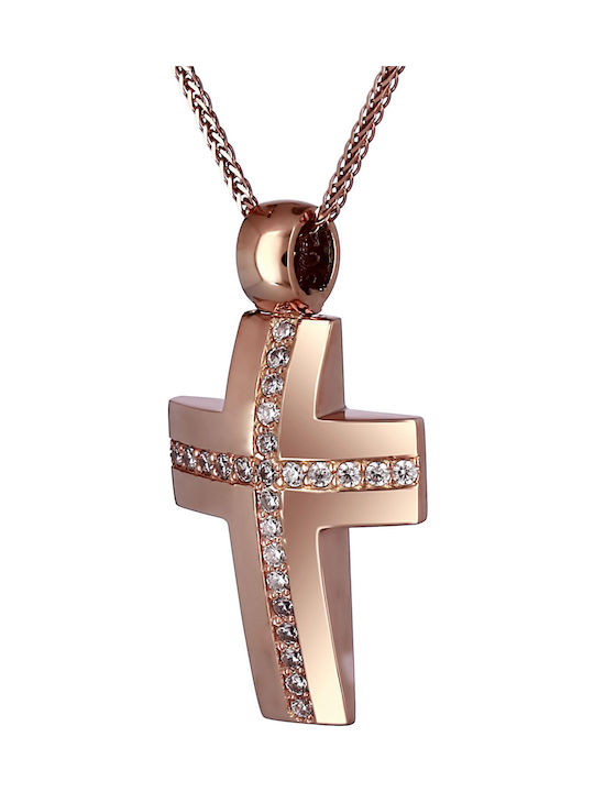 Damen Roségold Kreuz 14K