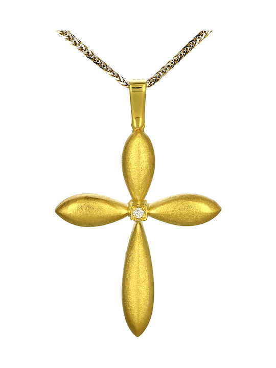 Damen Gold Kreuz 14K